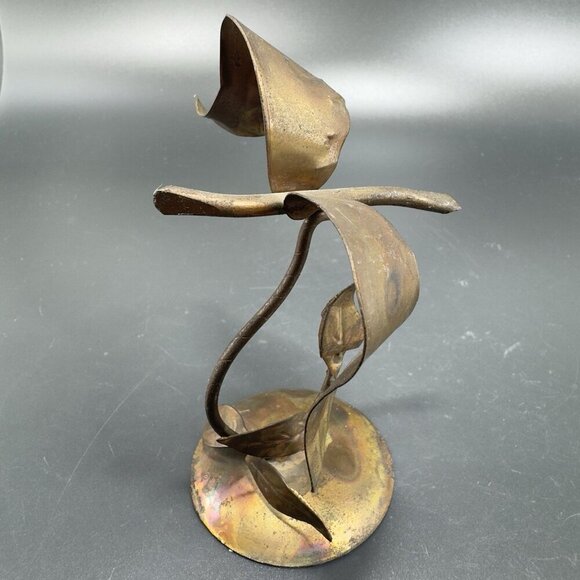 Vintage Brutalist Metal Sculpture Made In Hong Kong Bird Flying Figure Decor VTG - Picture 7 of 15
